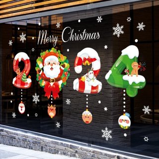 [HỎA TỐC] Decal noel hít tĩnh điện 2 mặt không cần keo trang trí noel Lala màu tươi sáng dễ dàng tháo dán không dơ kính