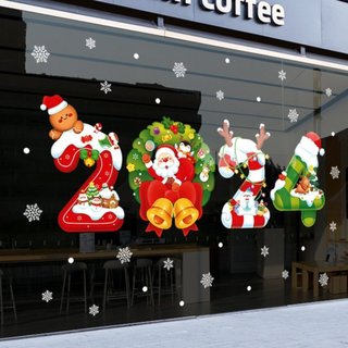 [HỎA TỐC] Decal Noel Lala trang trí noel trên cửa kính, tường có keo sẵn dễ dàng tháo dán không để lại keo khi gỡ