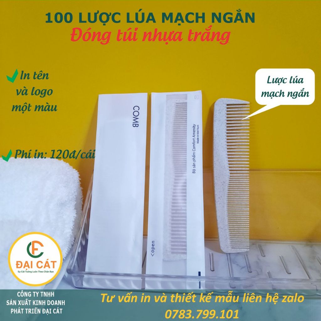 Lược khách sạn - 100 Lược lúa mạch dùng cho nhà nghỉ khách sạn