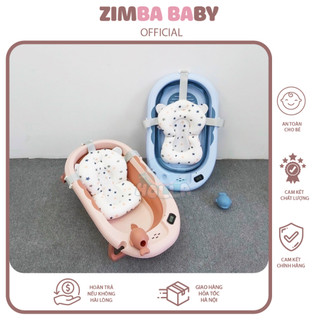 Chậu tắm gấp gọn Holla tặng kèm phao bơi siêu cao cấp cho bé Zimbababy