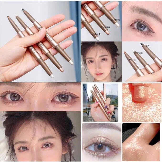 Bút nhũ-kẻ bọng mắt 2 đầu Bijiang xinh lung linh