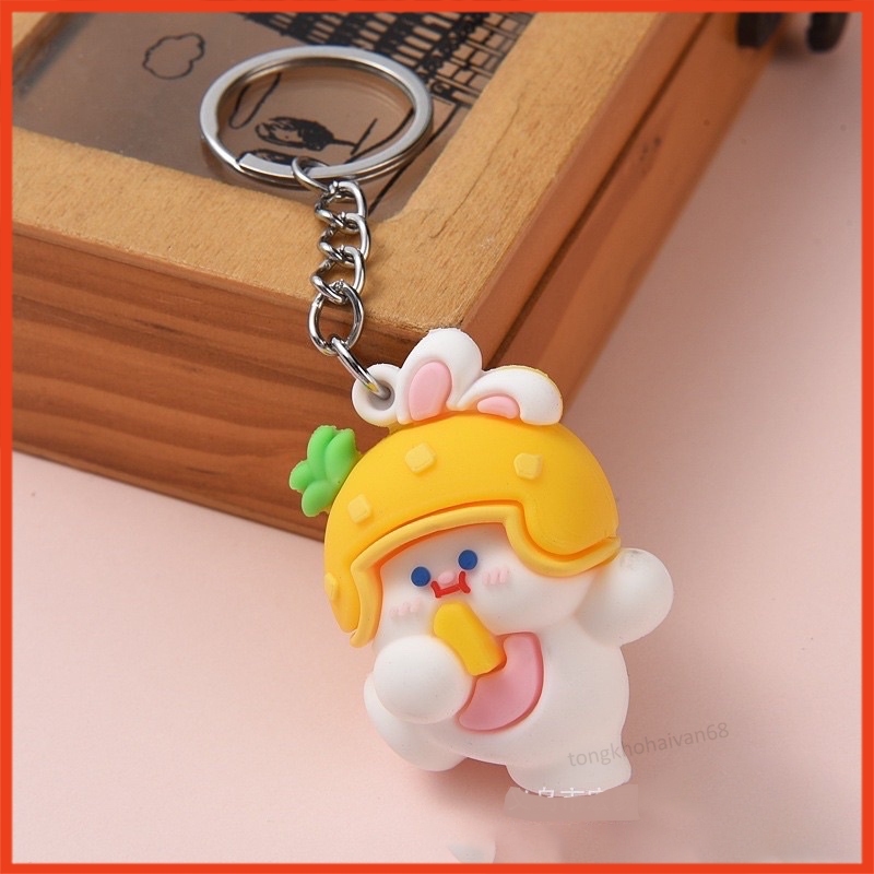 Móc Khoá Chú Thỏ Cosplay Hoa Quả Hình Chú Thỏ Béo thiết kế dễ thương tiện dụng
