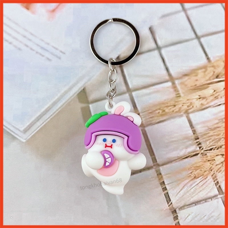 Móc Khoá Chú Thỏ Cosplay Hoa Quả Hình Chú Thỏ Béo thiết kế dễ thương tiện dụng