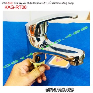 Vòi lavabo lạnh gật gù  KAG-RT08 màu inox bóng sáng , vòi chậu rửa mặt gạt lên xuống nước mạnh êm tay dễ sử dụng