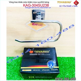 Vòng treo khăn Tovashu KAG-304SU238, vòng vắt khăn nhà tắm inox SUS304 Nhật cao cấp thiết kế sang trọng tuyệt đẹp