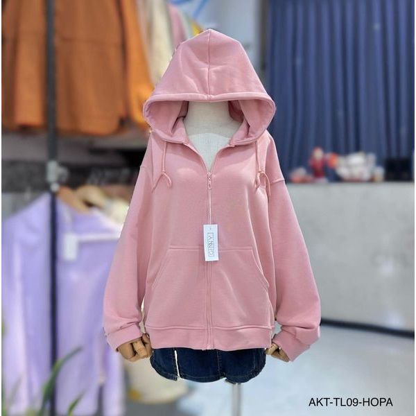 Áo khoác Hoodie Zip thun CC Alina TL-09 Trendy | Chống Nắng, Có Túi Trong, Nón Rộng Form Rộng chuẩn Ulza | GinHouse Shop