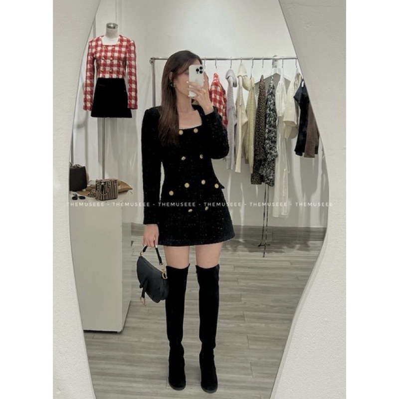 Pass váy tweed bling Themusee