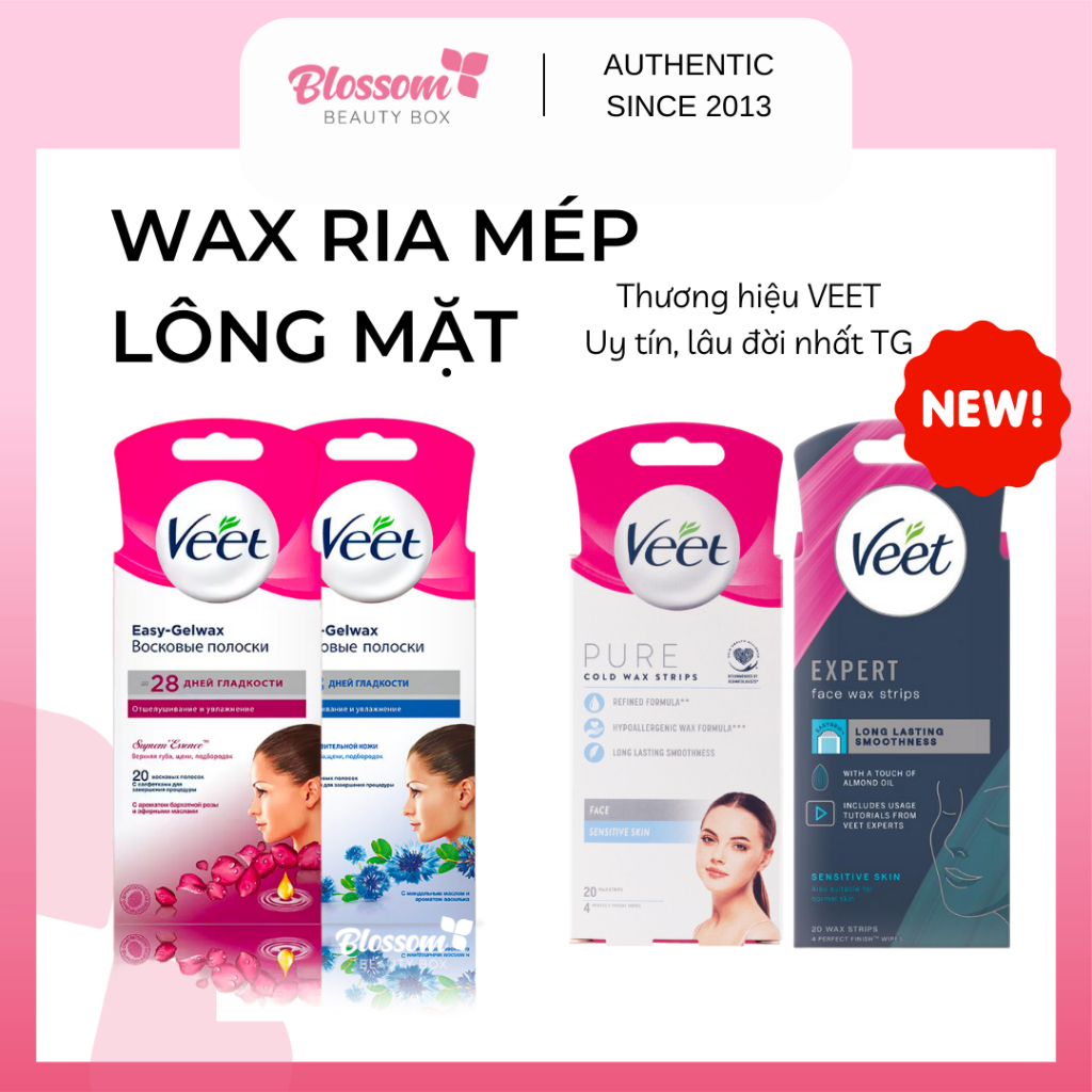 Wax Veet Triệt Lông Mặt Và Tẩy Ria Mép Bằng Giấy Hiệu Quả