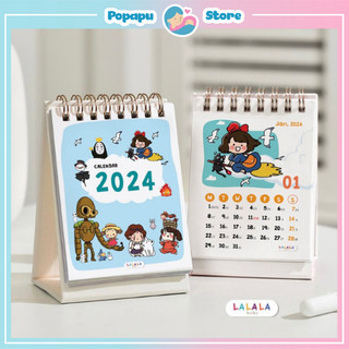 Lịch để bàn 2024 phong cách basic có lịch âm tiện lợi kèm ghi chú Calendar nhiều mẫu Lalala Baby