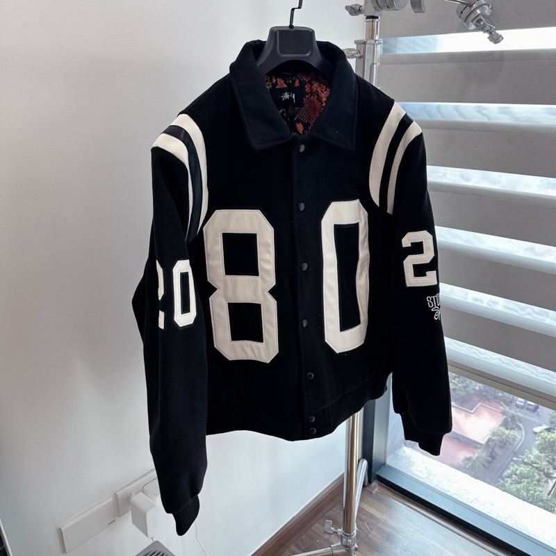 ⚡️ - Áo Khoác Bomber Varsity Stussy 80 Wool Jacket, Áo varsity jacket stussy trần bông