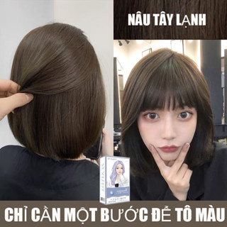  Thuốc nhuộm tóc màu NÂU TÂY LẠNH thuốc nhuộm tóc không cần tẩy kem nhuộm tóc tại nhàSTYLE FIT tặng kèm dụng cụ 