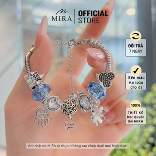 Lắc Tay Dây Titan MIRA & Co. LPAN05 Mix Địa Cầu I Love You Đủ Màu Đá