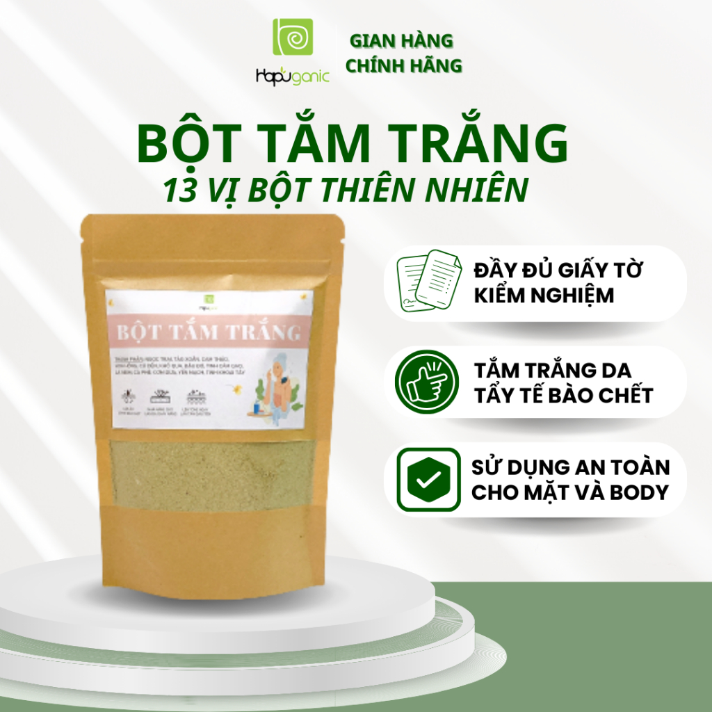 Bột Tắm Trắng 13 Vị Nguyên Chất Giúp Trắng Da, Giảm Thâm Và Tẩy Tế Bào Chết Hapuganic 300g