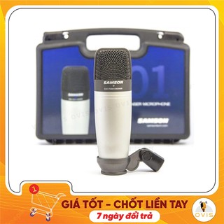 Samson c01 - micro thu âm condenser 48v, hướng thu cardioid, màng thu lớn
