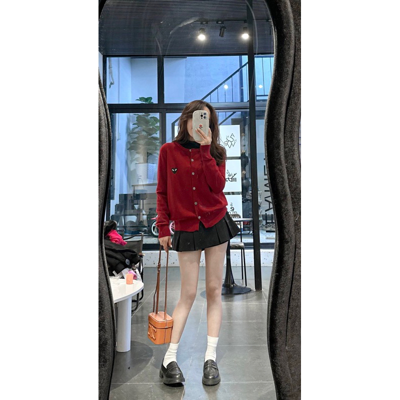 Áo khoác len cardigan logo PLAY hàng QC-SinNa