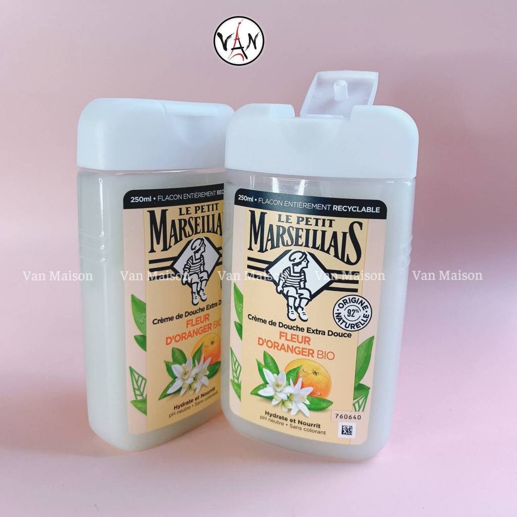 Sữa tắm le petit marseillais hương đào, cam  thành phần tự nhiên 250ml - Hàng Pháp
