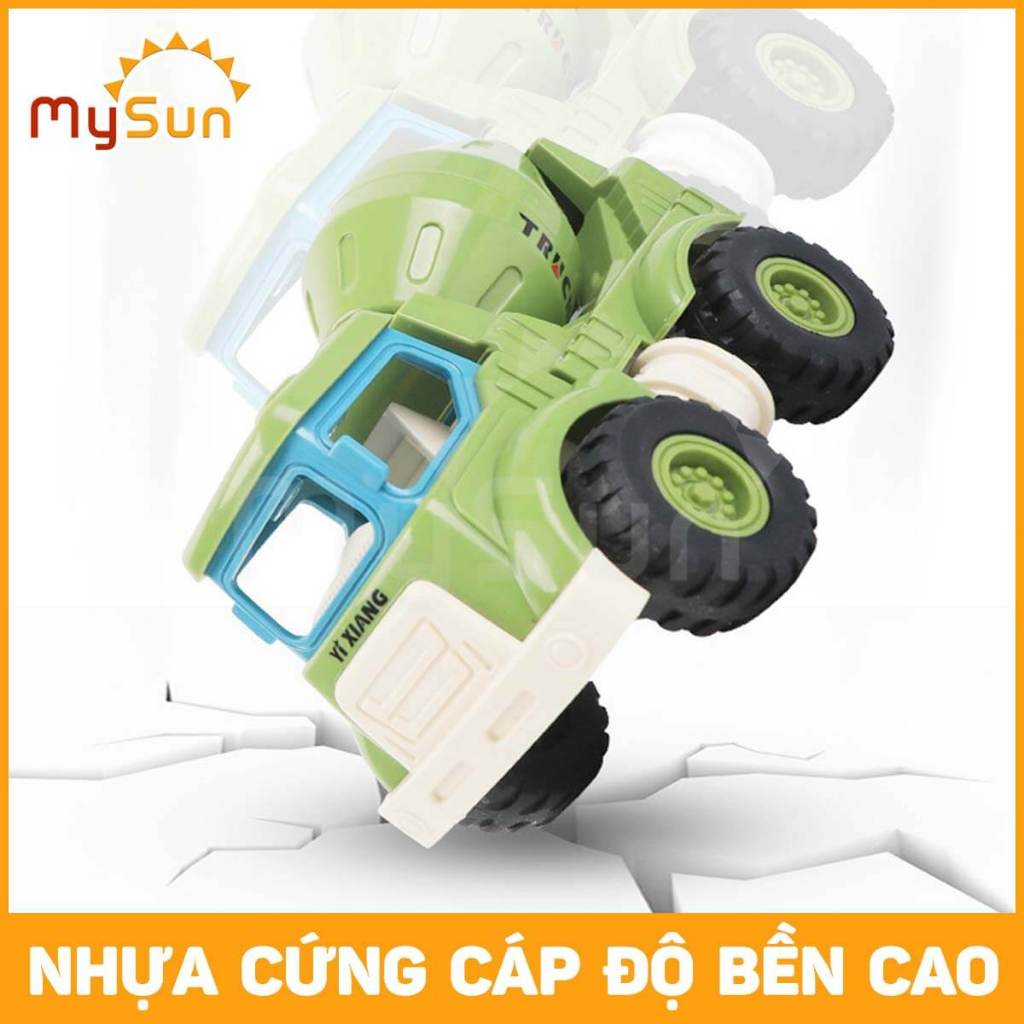 Bộ xe ô tô công trình đồ chơi cho bé - xe cần cẩu, xe ben chở cát, ô tô máy múc, xe bồn trộn bê tông