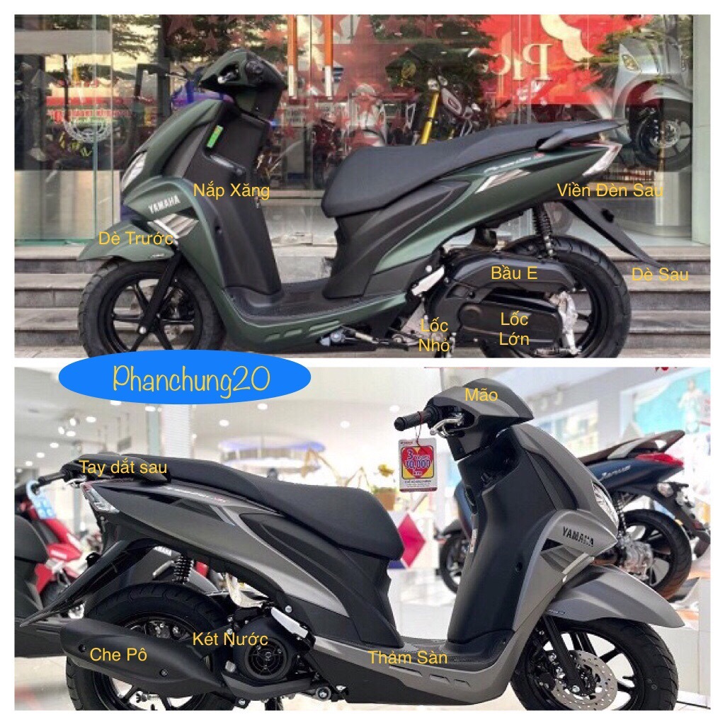 BỘ ỐP MẶT NẠ TRÊN / DƯỚI DÙNG CHO ĐỜI XE FREEGO / FREEGO S CACBON