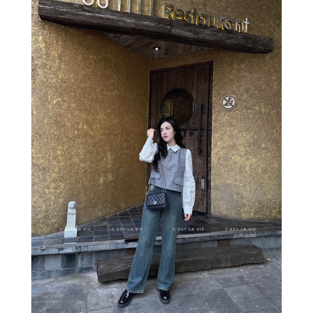 ÁO SƠ MI DẠ PHỐI 2 LỚP