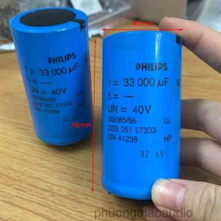 Tụ philips 33000uf 40v, tụ phân cực 33000uf 40v đã qua sử dụng