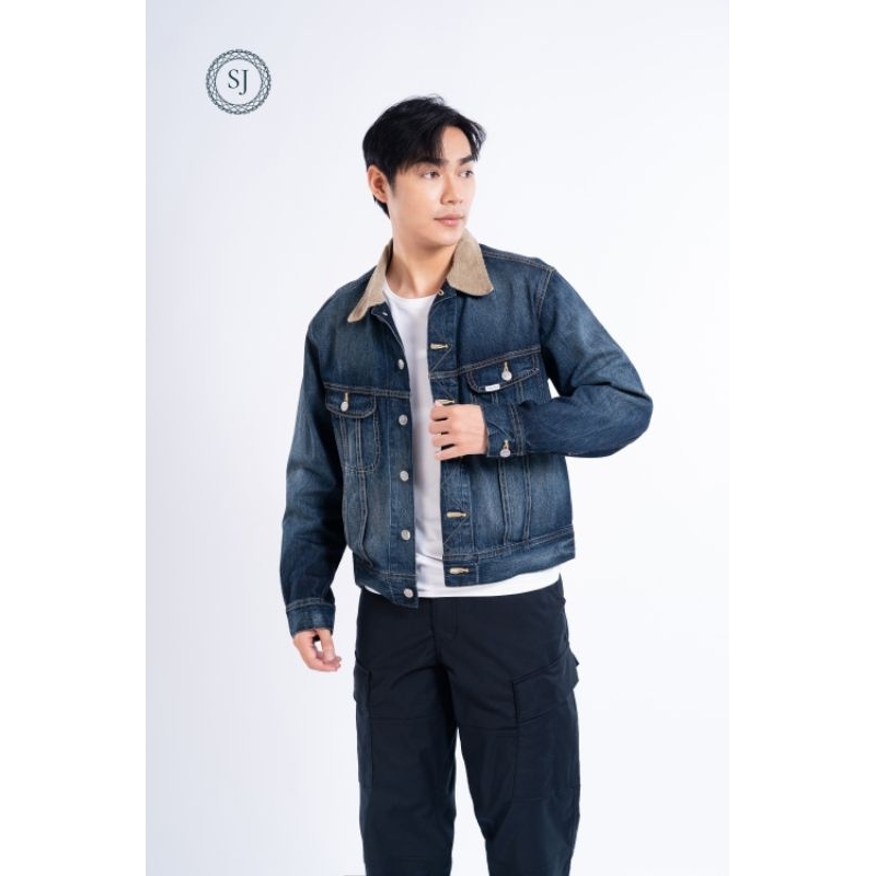 ÁO JACKET PHỐI CỔ JK1 - Áo khoác jean nam siêu đẹp, chất vài denmi cao cấp, thương hiệu Samma Jeans