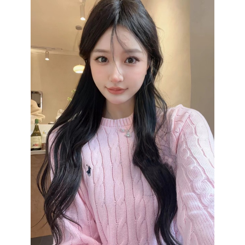 Áo dệt kim dài tay RL Polo logo con ngựa thêu cho mùa thu-đông dịp noel năm nay cực dễ thương