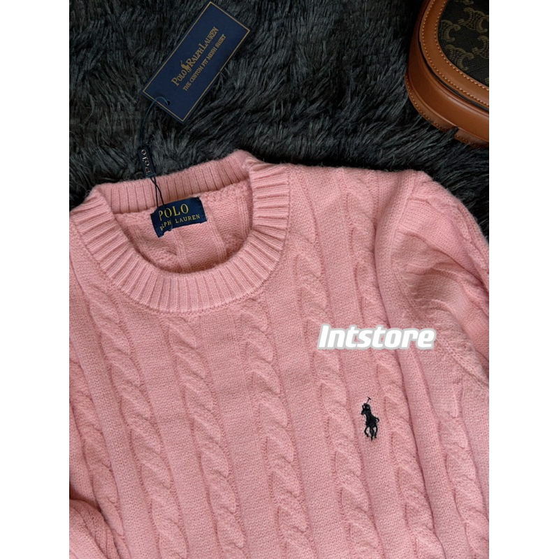 Áo dệt kim dài tay RL Polo logo con ngựa thêu cho mùa thu-đông dịp noel năm nay cực dễ thương