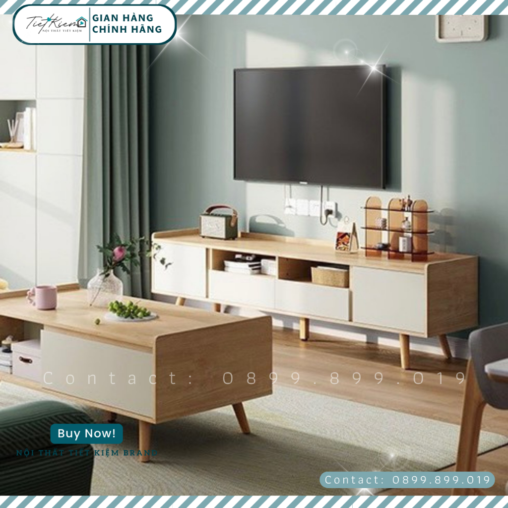 Kệ tivi gỗ Nội Thất Tiết Kiệm trang trí phòng khách làm tủ tivi phù hợp mọi không gian đã lắp sẵn TV889989