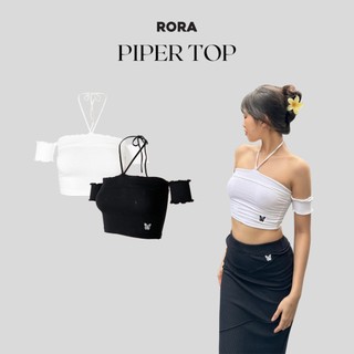 Áo Croptop Kiểu Yếm Hở Vai Thun Gân PIPER TOP - RORA