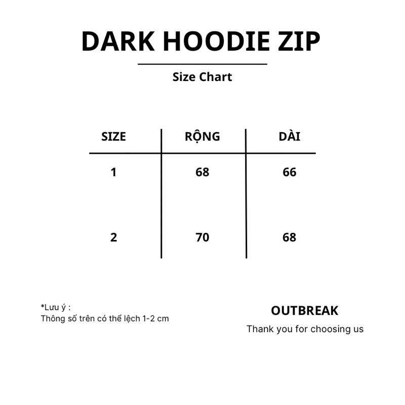 OUTBREAK - ÁO KHOÁC DÂY KÉO 2 CHIỀU *DARK HOODIE ZIP*