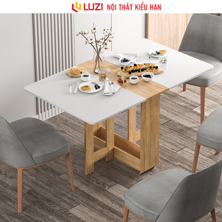 Bàn ăn gấp gọn thông minh tiết kiệm diện tích dễ dàng di chuyển gỗ mdf phủ melamin chống xước Luzi - Zp97