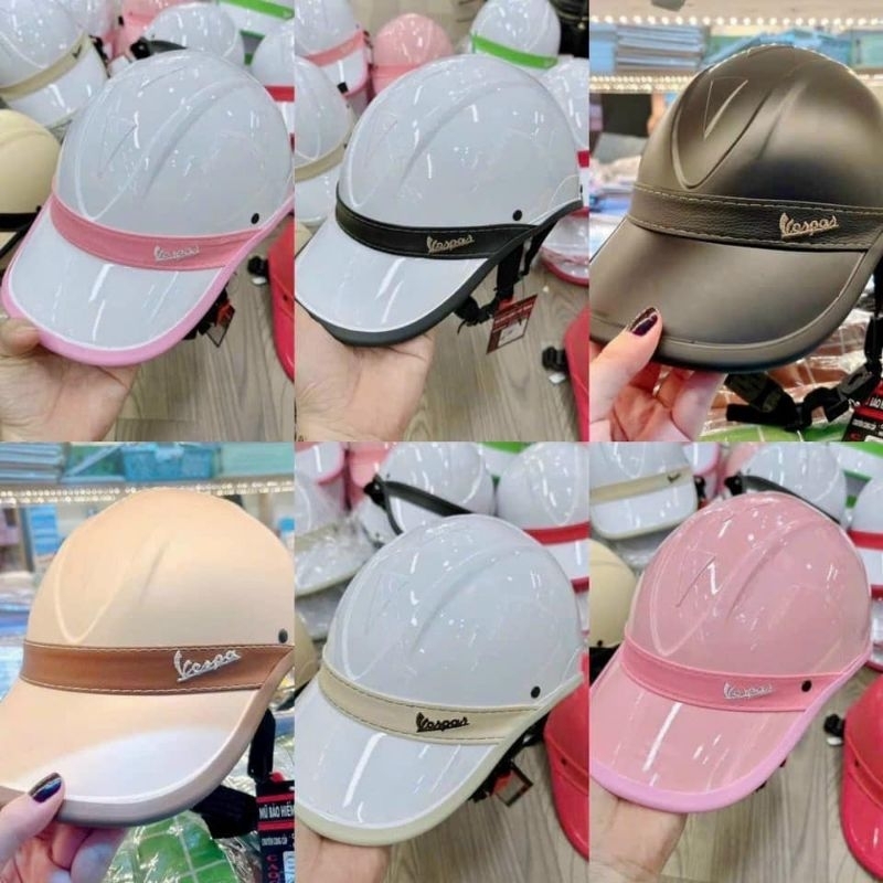 Mũ bảo hiểm Vespa đai da thể thao cao cấp cho cả nam và nữ