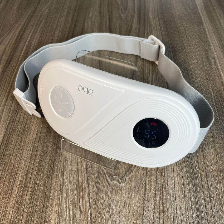 Máy massage chườm nóng Ovie giúp giảm đau bụng Đai matxa làm ấm nhiệt hồng ngoại tiện lợi