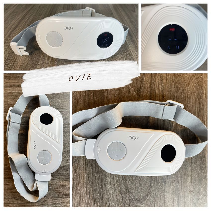 Máy massage chườm nóng Ovie giúp giảm đau bụng Đai matxa làm ấm nhiệt hồng ngoại tiện lợi