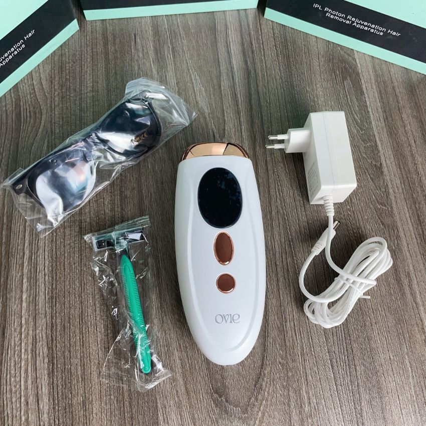 Máy triệt lông IPL lạnh OVIE cầm tay cải tiến, dùng cho lông tay, nách, bikini tiện lợi dùng tại nhà