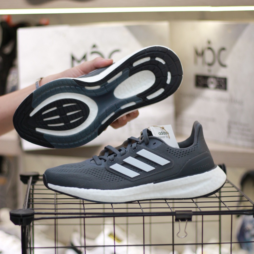 Adidas Pureboost 23 - Xám Sọc Trắng - Code: IF2372