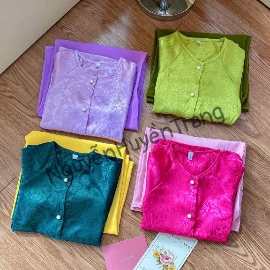 Bộ Bà Ba Cho Bé Gái  Vải Gấm Cao Cấp