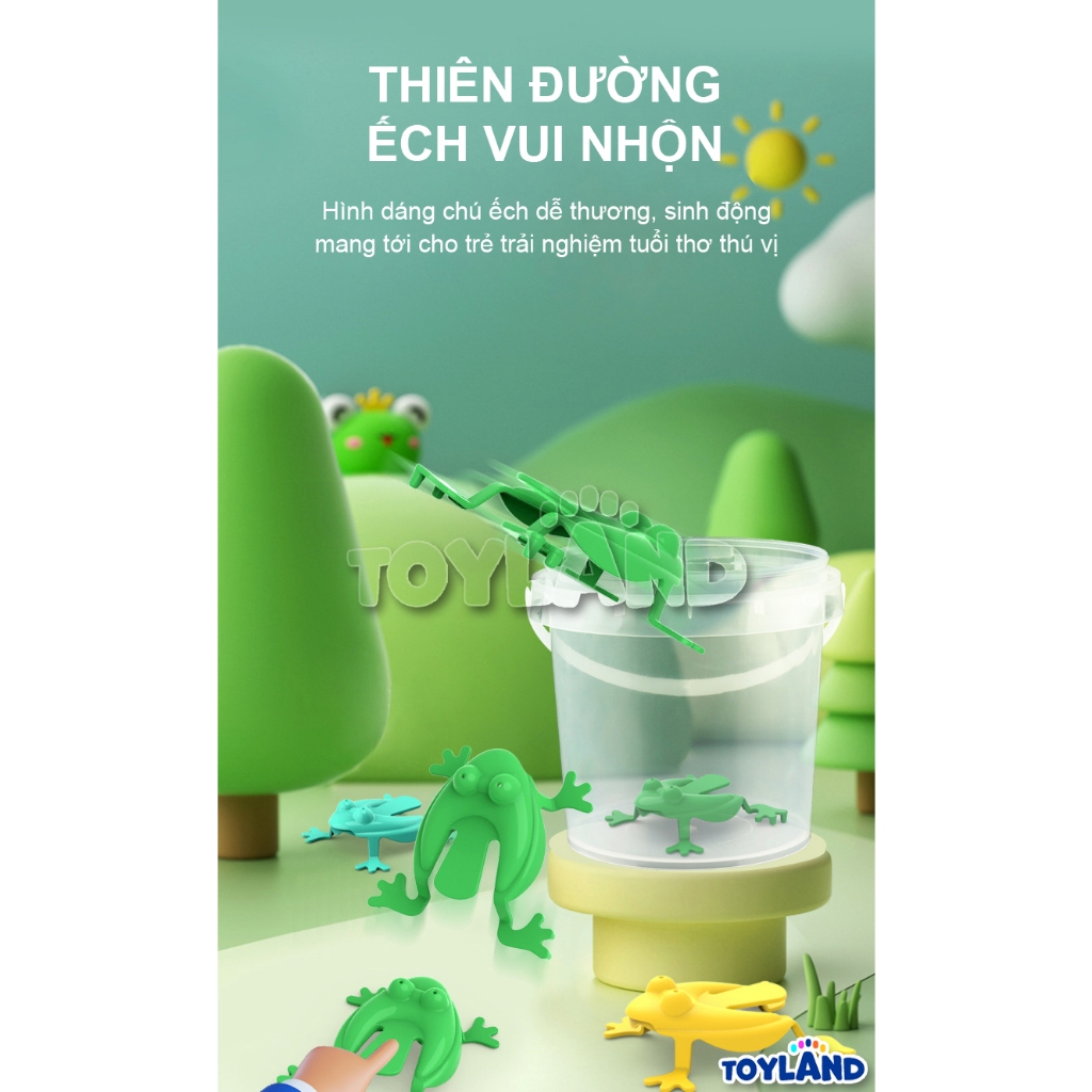Đồ Chơi Ếch Nhựa Bật Nhảy Vui Nhộn Cho Trẻ TOYLAND, Nhiều Màu Sắc Đáng Yêu