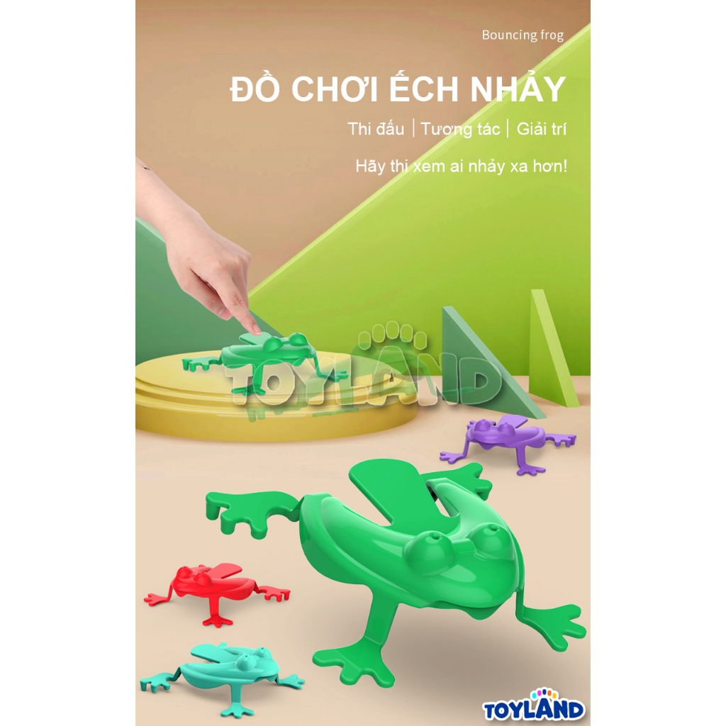 Đồ Chơi Ếch Nhựa Bật Nhảy Vui Nhộn Cho Trẻ TOYLAND, Nhiều Màu Sắc Đáng Yêu