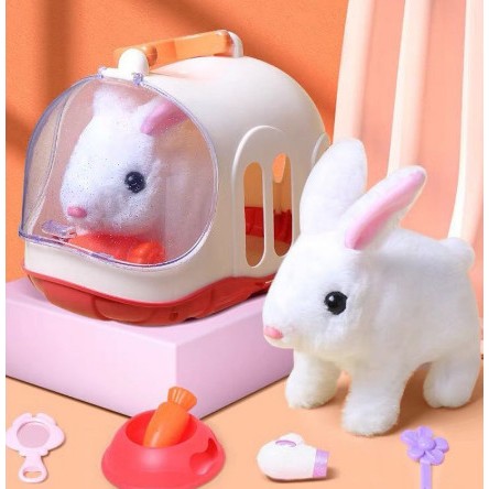 Đồ chơi chó bông, thỏ bông biết đi biết kêu bibi vẫy đuôi, đồ chơi cho bé - giao con vật ngẫu nhiên