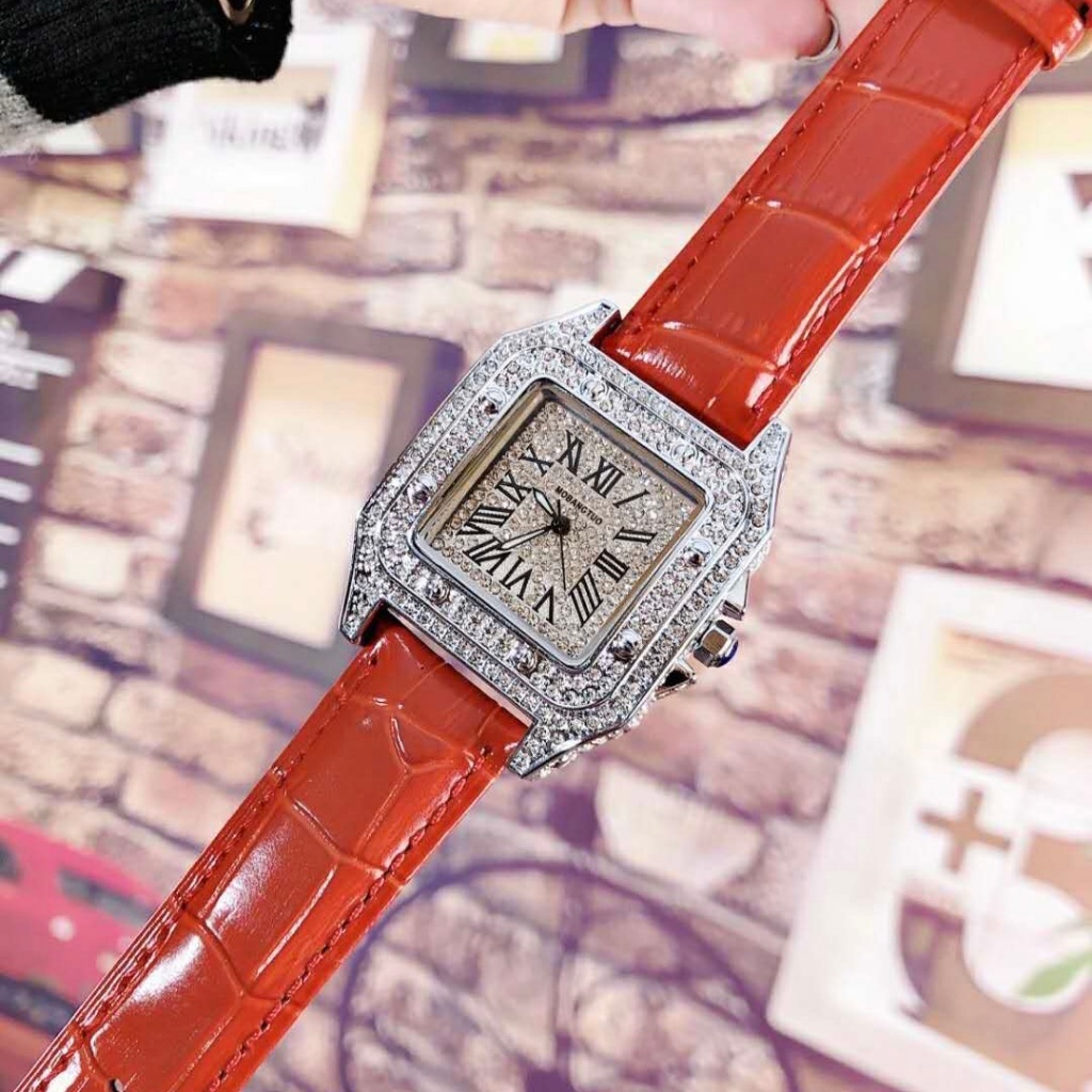 Đồng Hồ Nữ Mabangtuo Mặt Đính Full Đá Sang Trọng Dành Cho Nữ, Size 36mm, Dây Da Cao Cấp Bảo Hành 3 Tháng
