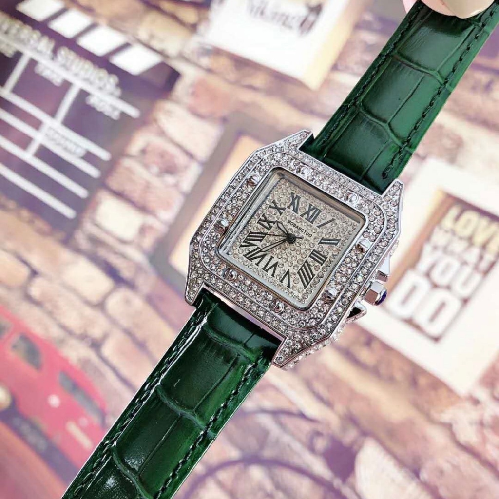 Đồng Hồ Nữ Mabangtuo Mặt Đính Full Đá Sang Trọng Dành Cho Nữ, Size 36mm, Dây Da Cao Cấp Bảo Hành 3 Tháng