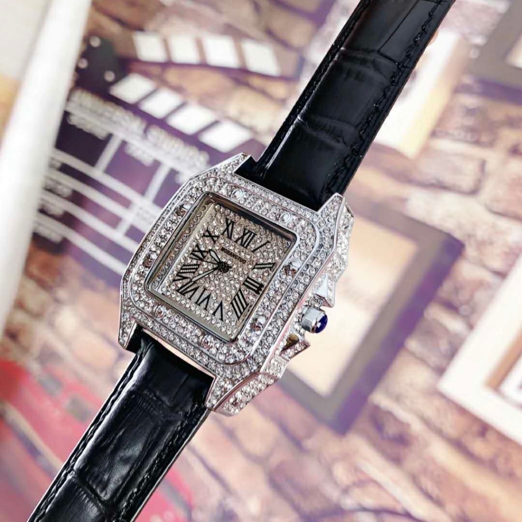 Đồng Hồ Nữ Mabangtuo Mặt Đính Full Đá Sang Trọng Dành Cho Nữ, Size 36mm, Dây Da Cao Cấp Bảo Hành 3 Tháng