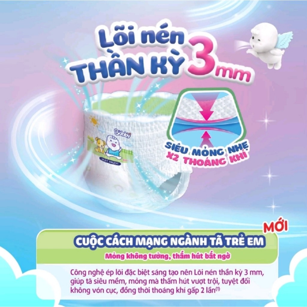Tã Quần Bobby Mega Jumbo L96+8M , XL84+8M , XXL76+8M . HÀNG TẶNG 8M