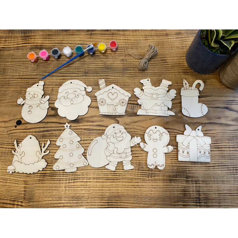 Đồ chơi cho bé- Bộ tô màu gỗ chủ đề noel giúp bé thoả sức tô vẽ, decor và sáng tạo