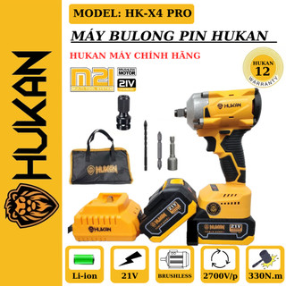 Máy bắn bulong pin hukan hk x4 pro đầu 2 trong 1, lực siết 330n.m bảo hành chính hãng ...