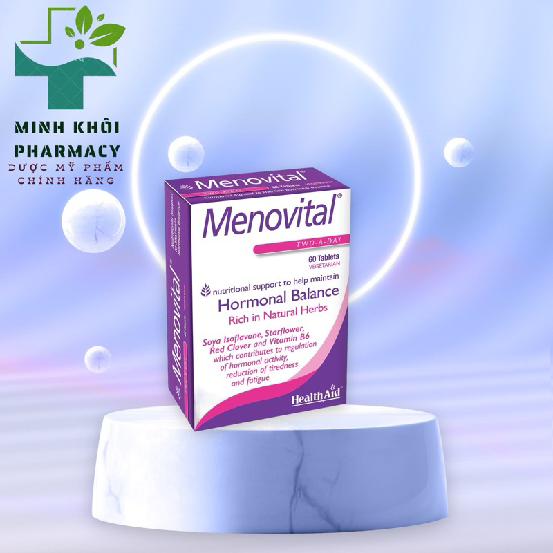Viên Uống Bổ Sung Nội Tiết Tố - Đẹp Da  MENOVITAL HEALTHAID (Hộp 60 viên)