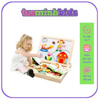 Ghép Hình Nam Châm♥FREESHIP♥Đồ Chơi Giáo Dục Bộ Tranh Ghép Nam Châm 2 Mặt Bằng Gỗ Cho Bé Sáng Tạo