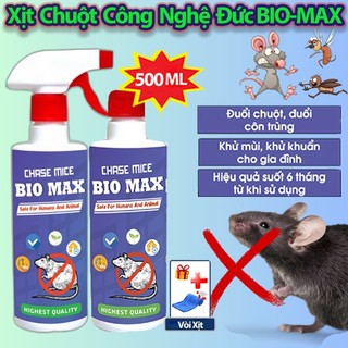  Dung Dịch Xịt Đuổi Chuột Bio MAX 500 ML Công Nghệ Đức - Nguồn Gốc Thảo Mộc An toàn Xua Đuổi Chuột Gián Côn Trùng 