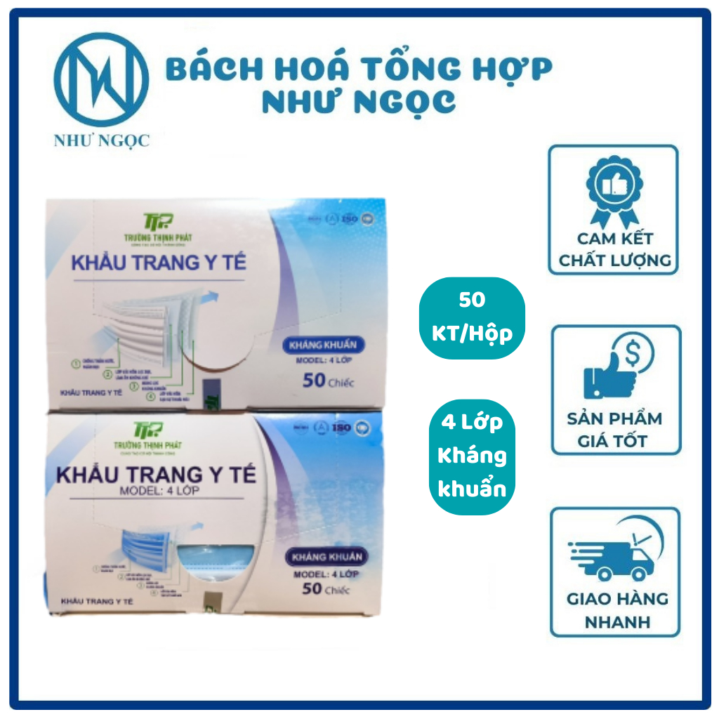 Hộp 50 Cái Khẩu Trang Y Tế 4 Lớp Trường Thịnh Phát - Bách Hóa Tổng Hợp Như Ngọc